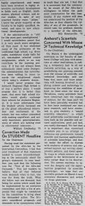 "Letters to the Chairman: Correction Made On STUDENT Headline"