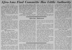 "Afro-Ams Find Committee Has Little Authority"