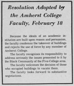 "Resolution Adopted by the Amherst College Faculty, February 18"