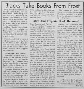 "Blacks Take Books From Frost"