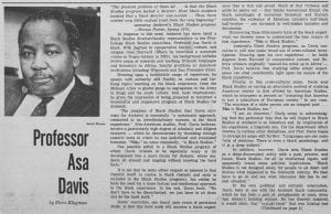 "Professor Asa Davis"